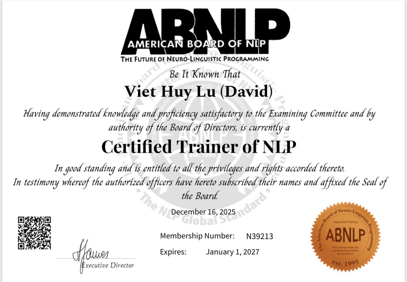 NLP Certified ABNLP